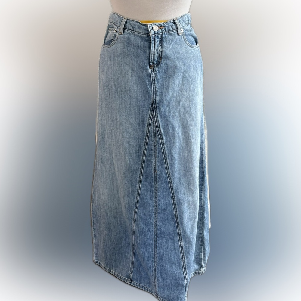 Guess Light Blue Denim Maxi Skirt